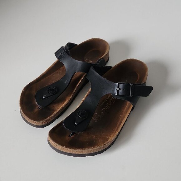 BIRKENSTOCK | Gizeh sandals thong black kids sz 13.5 - Picture 1 of 4